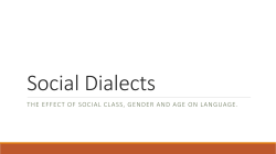 Social Dialects