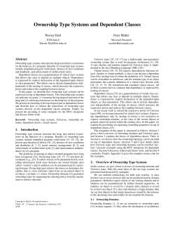 Ownership Type Systems and Dependent Classes