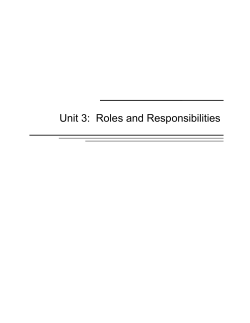 Unit 3: Roles and Responsibilities