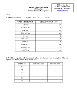 AP Chemistry - La Salle College High School