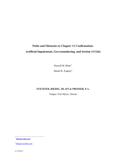 Paths and Obstacles to Chapter 11 Confirmation: Artificial