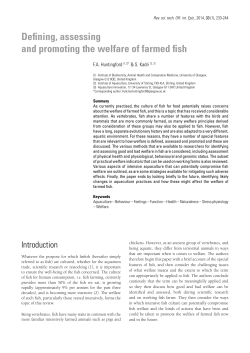 Defining, assessing and promoting the welfare of farmed fish