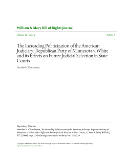 The Increading Politicization of the American Judiciary: Republican