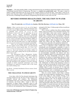 reverse osmosis desalination: the solution to water scarcity