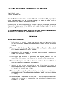 the constitution of the republic of rwanda