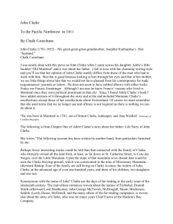 John Clarke To the Pacific Northwest in 1811 By