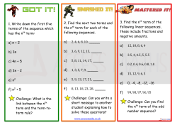 1. Write down the first five terms of the sequence