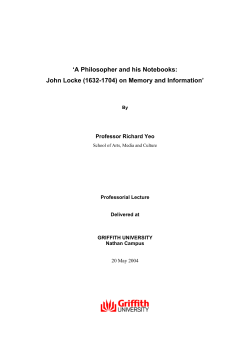 A Philosopher and his Notebooks: John Locke