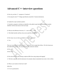 Advanced C++ interview questions