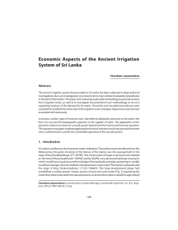 Economic Aspects of the Ancient Irrigation System of Sri Lanka