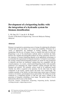 Development of a briquetting facility with the integration