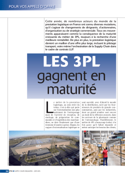 Les 3PL gagnent en maturit&eacute;