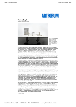 Berlin Reviews - Galerie Barbara Weiss