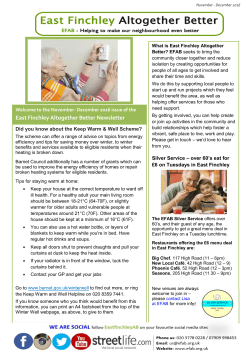 East Finchley Altogether Better Newsletter