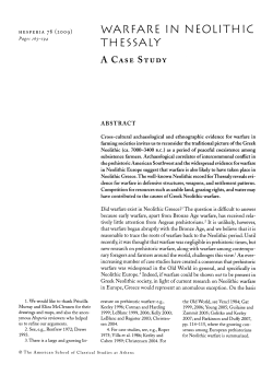 WARFARE IN NEOLITHIC THESSALY