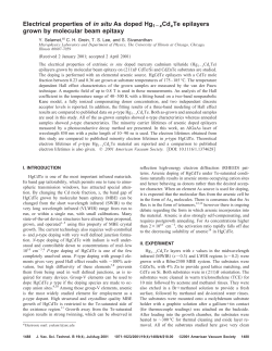 Electrical properties of in situ As doped Hg1-xCdxTe epilayers
