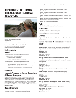 Department of Human Dimensions of Natural Resources
