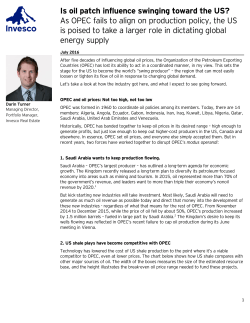 Is oil patch influence swinging toward the US? As OPEC fails to