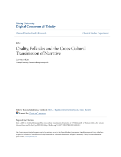 Orality, Folktales and the Cross-Cultural Transmission of Narrative