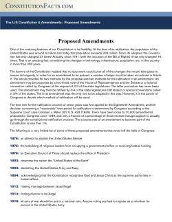 Proposed Amendments - Constitution Facts