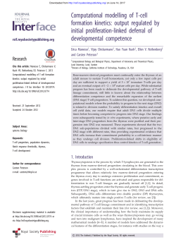 Computational modelling of T-cell formation kinetics: output