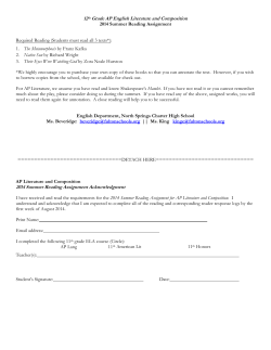 2014 AP Lit Summer Reading