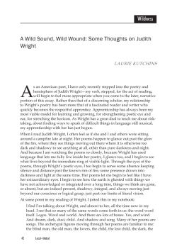 A Wild Sound Wild Wound: Some Thoughts on