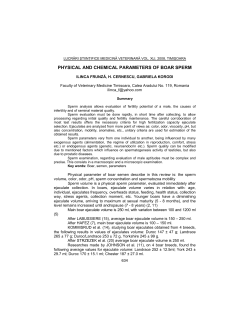 PHYSICAL AND CHEMICAL PARAMETERS OF BOAR SPERM