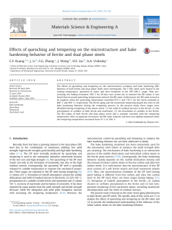 Effects of quenching and tempering on the microstructure and bake
