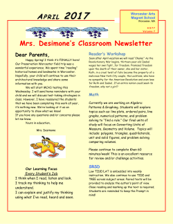 Mrs. Desimone - Worcester Arts Magnet School