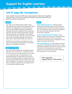 Unit 19, page 126: Homophones