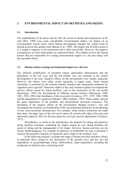 2 ENVIRONMENTAL IMPACT OF SKI PISTES AND SKIING