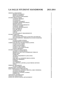 LA SALLE STUDENT HANDBOOK 2013-2014