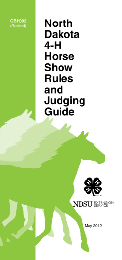 North Dakota 4-H Horse Show Rules and Judging Guide
