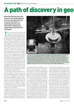 A path of discovery in geo physical fluid dynamics