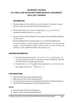 OLUMAWU COLLEGE (S S TWO) END OF SECOND TERM