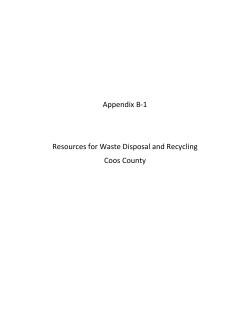Appendix B-1 Resources for Waste Disposal and Recycling Coos