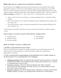 WHAT ARE SOCIAL NARRATIVES (SCRIPTED - UW