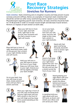 Stretches for runners and post race information