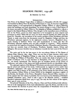 selborne priory, 1233-1486