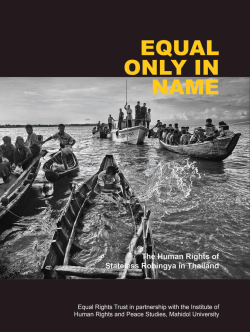 the Human Rights of Stateless Rohingya in Thailand