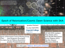 Epoch of Reionisation