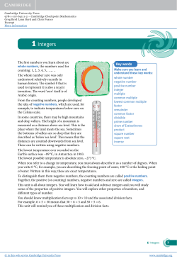 1Integers - Assets - Cambridge University Press
