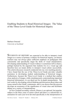 The Value of the Three-Level Guide for Historical Inquiry
