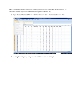 In this tutorial, I describe how to compute summary statistics in Excel