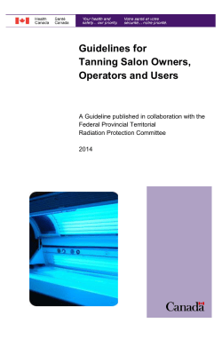 Guidelines for Tanning Salon Owners, Operators and Users