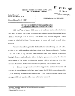 f filed - Kansas State Board of Healing Arts