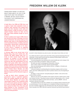 frederik willem de klerk - Robert F. Kennedy Human Rights