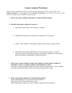 Pre-Writing Context Analysis Worksheet