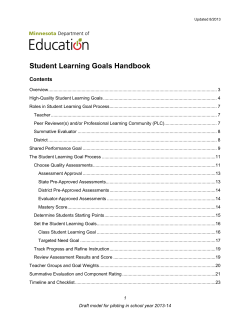 State Teacher Model Student Learning Goals Handbook